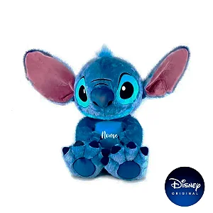 Pelúcia Stitch Big Feet Personalizado Com Nome Na Barriga - 23 cm - 1 unidade - Disney Original - Rizzo
