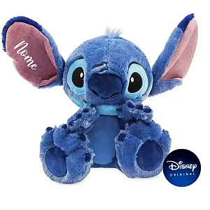 Pelúcia Stitch Big Feet Personalizado Com Nome Na Orelha - 45 cm - 1 unidade - Disney Original - Rizzo