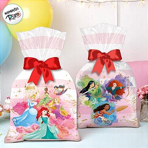 Sacola Plástica - Princesas Disney - 14x27cm - 8 unidades - Disney Original - Rizzo