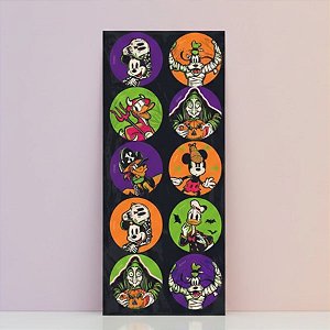 Adesivo Redondo - Halloween Disney 100 anos - 30 unidades - Disney Original - Rizzo
