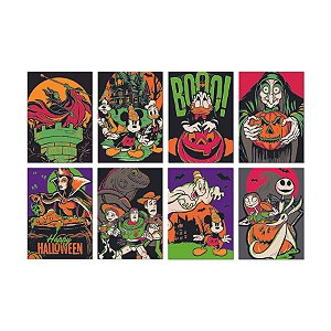 Cartaz Decorativo - Halloween Disney 100 anos - 8 unidades - Disney Original - Rizzo