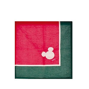 Guardanapo de Tecido Mickey Natal Disney Vermelho/Verde 40x40cm - 04 unidades - Disney Original - Rizzo
