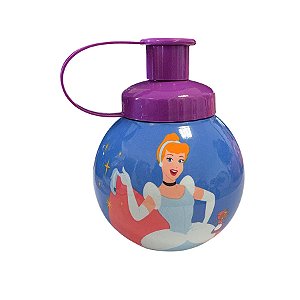 Garrafa Squeeze Bola Princesa Cinderela - Roxa - 250ml  - 1 unidade - Disney Original - Rizzo