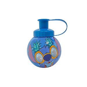 Garrafa Squeeze Bola Stitch Óculos Abacaxi  - Azul - 250ml - 1 unidade - Disney Original - Rizzo