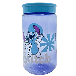 Pote de Plástico Organizador Azul Stitch - 11,5x6cm - 350ml - 1 unidade - Disney Original - Rizzo