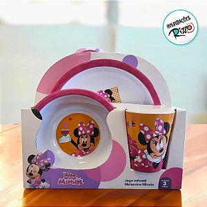 Kit Alimentação Minnie - Prato, Bowl e Caneca - 1 unidade - Disney Original - Rizzo