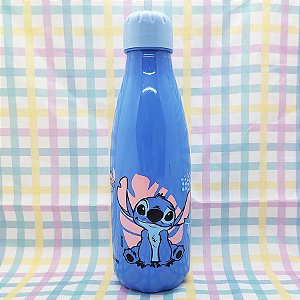 Garrafa Squeeze Pet Paris - Stitch - Azul Tampa Azul - 600ml  23cm - 1 unidade - Disney Original - Rizzo