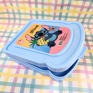 Sanduicheira/Porta Frios Azul - Stitch Segurando Abacaxi - 16cm - 1 unidade - Disney Original - Rizzo