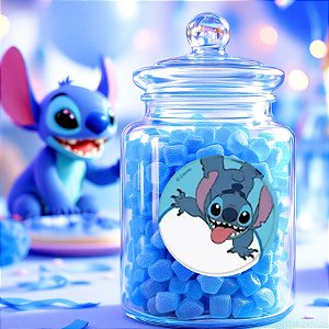 Adesivo Redondo - Stitch - 4cm - 10 unidades - Disney Original - Rizzo