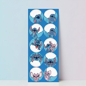 Adesivo Redondo - Stitch - 4cm - 10 unidades - Disney Original - Rizzo