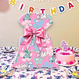 Saco para Presente Decorado - Stitch e Angel - 1 unidade - Disney Original - Rizzo