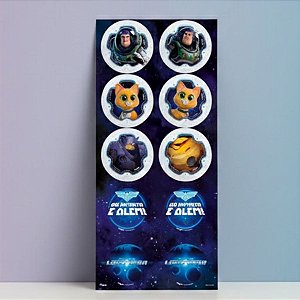 Adesivo Redondo - Lightyear - 30 unidades - Disney Original - Rizzo