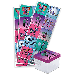 Adesivo Quadrado Festa Vampirina - 30 unidades - Disney Original - Rizzo Festas