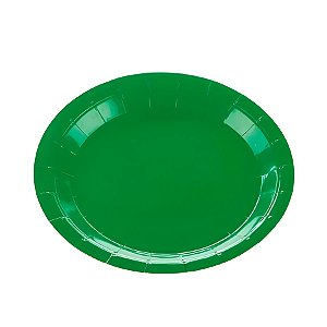 Prato de Papel Redondo Biodegradável - Verde Bandeira - 18cm - 10 unidades - Rizzo