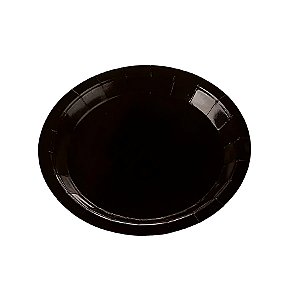 Prato de Papel Redondo Biodegradável - Preto - 18cm - 10 unidades - Rizzo