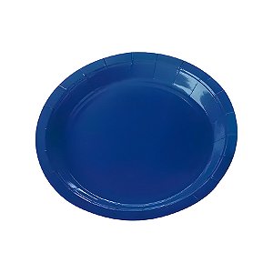 Prato de Papel Redondo Biodegradável - Azul - 18cm - 10 unidades - Rizzo