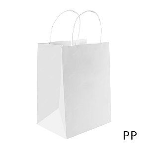 Sacola de Papel PP 16x12x7cm - Branco - 10 unidades - Cromus - Rizzo