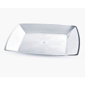 Prato Sobremesa em Acrílico Resistente Square Cristal - 10 unidades - Plastilânia
