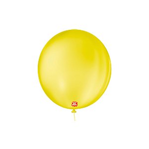 Balão de Festa Látex Liso 9''23cm Redondo  - Amarelo Citrino - 50 unidades - Balões São Roque - Rizzo