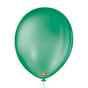 Balão de Festa Látex Liso - Verde Folha - 50 Unidades - Balões São Roque