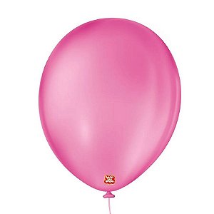 Balão de Festa Látex Liso - Rosa Shock - 50 Unidades - Balões São Roque
