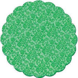 Fundo Rendado Redondo Verde Escuro 9cm - 100 unidades - Cromus - Rizzo Embalagens