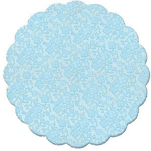 Fundo Rendado Redondo Azul Claro 9cm - 100 unidades - Cromus - Rizzo Embalagens