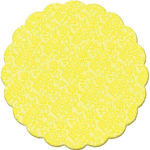 Fundo Rendado Redondo Amarelo 9cm - 100 unidades - Cromus - Rizzo Embalagens