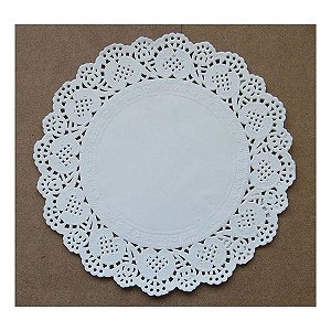 Fundo Rendado de Papel Redondo Branco 9cm - 24 un - Rizzo