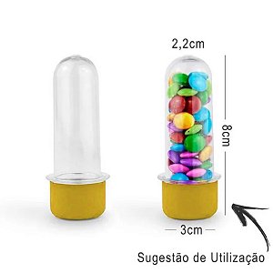 Mini Tubete Lembrancinha 8cm 10 unidades - Dourado Perolado -  Embalagens e Festas