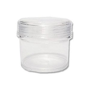 Potinho Acrílico Redondo Tampa Rosqueável - P - 80ml - 4,8cm x 5cm - 10 unidades - Rizzo