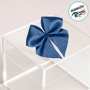 Lacinho de Fita de Cetim Azul Royal 22mm - 5cm - Cor 214 - 12 unidades - Progresso - Rizzo