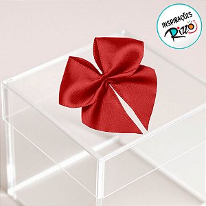 Lacinho de Fita de Cetim Vermelho 22mm - 5cm - Cor 209 - 12 unidades - Progresso - Rizzo