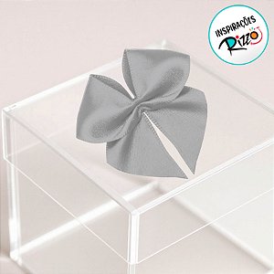 Lacinho de Fita de Cetim Prata 22mm - 5cm - Cor 084 - 12 unidades - Progresso - Rizzo