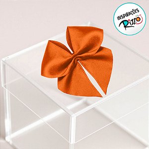 Lacinho de Fita de Cetim Laranja 22mm - 5cm - Cor 066 - 12 unidades - Progresso - Rizzo