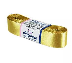 Fita de Cetim Progresso 22mm nº5 - 10m Cor 228 Ouro - 01 unidade