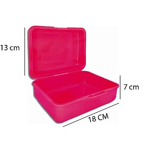 Caixinha Lembrancinha Plástica Rosa Pink 18cm x 7cm - 1 unidade - Rizzo
