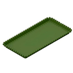 Bandeja Esfera Acrílica Durável Retangular - Verde Militar - 25x13cm - 1 unidade - Rizzo - Rizzo