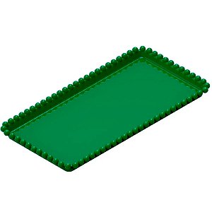 Bandeja Esfera Acrílica Durável Retangular - Verde - 25x13cm - 1 unidade - Rizzo - Rizzo