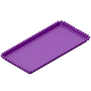 Bandeja Esfera Acrílica Durável Retangular - Roxo - 25x13cm - 1 unidade - Rizzo - Rizzo