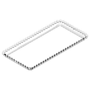 Bandeja Esfera Acrílica Durável Retangular - Cristal - 25x13cm - 1 unidade - Rizzo - Rizzo