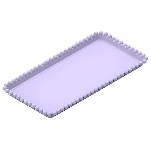 Bandeja Esfera Acrílica Durável Retangular - Lilas Candy - 25x13cm - 1 unidade - Rizzo - Rizzo
