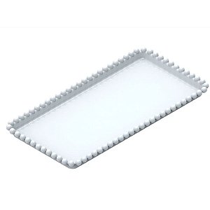 Bandeja Esfera Acrílica Durável Retangular - Branco - 25x13cm - 1 unidade - Rizzo - Rizzo