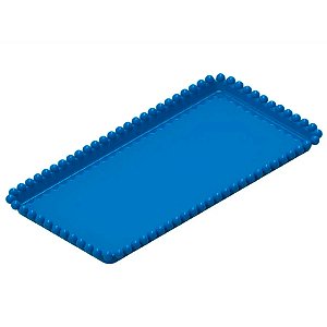 Bandeja Esfera Acrílica Durável Retangular - Azul Royal - 25x13cm - 1 unidade - Rizzo - Rizzo