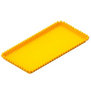 Bandeja Esfera Acrílica Durável Retangular - Amarelo - 25x13cm - 1 unidade - Rizzo - Rizzo
