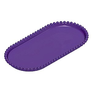 Bandeja Esfera Acrílica Durável Oval - Roxo - 25x13cm - 1 unidade - Rizzo - Rizzo