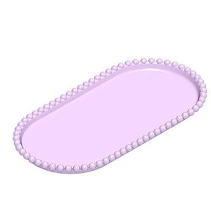 Bandeja Esfera Acrílica Durável Oval - Lilás Candy - 25x13cm - 1 unidade - Rizzo - Rizzo