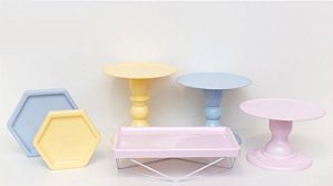 Kit Comemore MAIS - 20 Azul Candy, Creme e Rosa Candy - 01 Unidade - Só Boleiras - Rizzo Festas