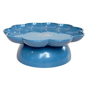 Bandeja Flower Com Pé - 205mm - Azul Gris - 1 unidade - Só Boleiras - Rizzo
