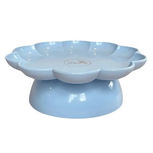 Bandeja Flower Com Pé - 205mm - Azul Claro Candy - 1 unidade - Só Boleiras - Rizzo